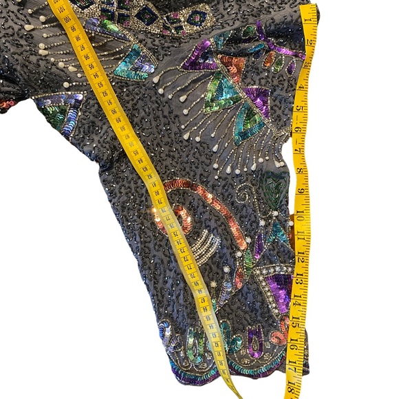 Vintage Beaded Bling Sequin Silk Fertlity Top - Picture 11 of 14
